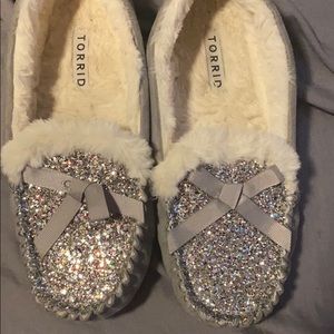 Torrid size 9 moccasins glitter